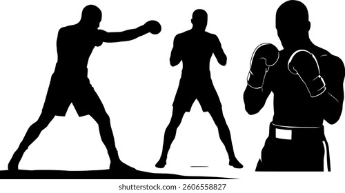 Boxing Day Black Silhouette in Vector on White Background | Holiday Shopping and Giving Illustration | Festive and Minimalist Design | Editable Graphic
