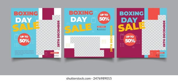 Boxing day celebration poster template