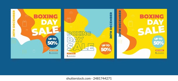 Boxing day celebration poster template