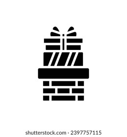 Boxing Day Chimney Filled Icon Vector Illustration