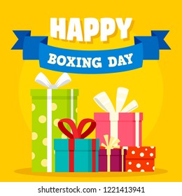 Boxing day concept background. Flat illustration of boxing day vector concept background for web design