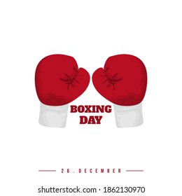 Boxing Day design with red boxing gloves vector illustration. good template for boxing design.