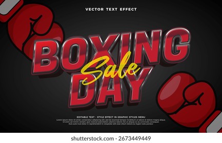 Boxing day editable vector text effect