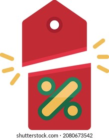 vector de icono plano de día de boxeo. Concepto de descuento por recorte de etiquetas de precio de venta roja