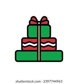 Boxing Day Gift Set Icon Vector Illustration
