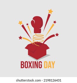 Boxing day graphic design vector image. Boxing day vector illustration.Typography combined in a shape of ribbon and text with paper art and craft style