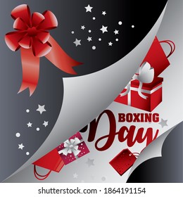 boxing day, greeting card christmas seasonal offer vector illustration