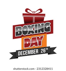 Boxing Day. Holiday concept. Template for background, banner, card, poster with text inscription. Vector EPS10 illustration
