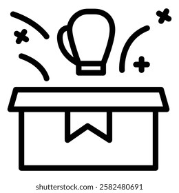 Boxing day icon illustration in line style. Perfect for website mobile app presentation. Suitable for any user interface and user experience