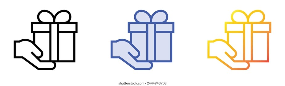 boxing day icon. Linear, Blue Fill and Gradient Style Design Isolated On White Background