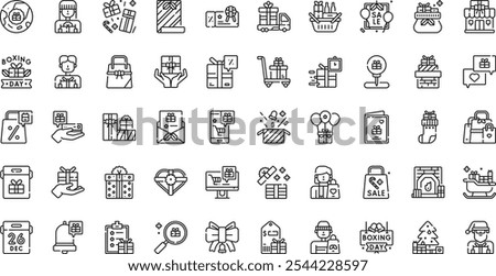 Boxing day icons High-Quality Vector Icons Collection with Editable Stroke. Ideal for Professional and Creative Projects.
