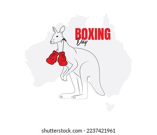 Boxing Day Illustration. Vector Kangaroo.