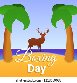 Boxing day island concept background. Cartoon illustration of boxing day island vector concept background for web design