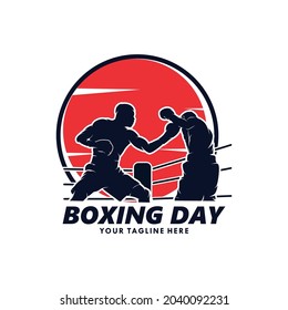 Boxing day logo design template