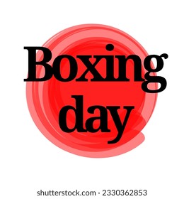 Boxing day logo, special offer and 5 10 15 20 25 30 35 40 45 50 60 70 80 90 percent off with abstract red circle background 