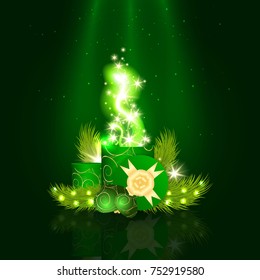Boxing Day or Merry Christmas and Happy New Year.Can be used as decorative element in present cards, invitation to party and etc. Vector Illustration