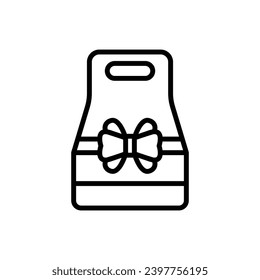 Boxing Day Mini Gift Outline Icon Vector Illustration
