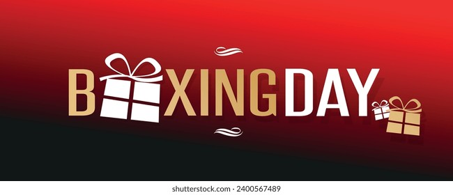Boxing day on red banner