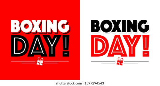 Boxing day on Red and white backgrounds