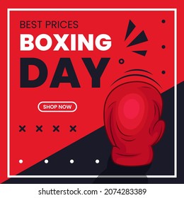 Boxing day poster design template. Boxing day poster sale for social media post.