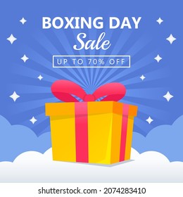 Boxing day poster design template. Boxing day poster sale for social media post.