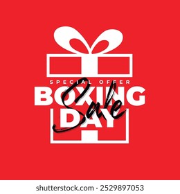 Boxing day poster design template. Boxing day poster sale for social media post.