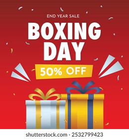 Boxing day poster design template. 