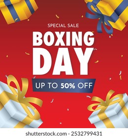 Boxing day poster design template. 