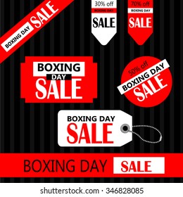 Boxing day Retail Tags in red and white