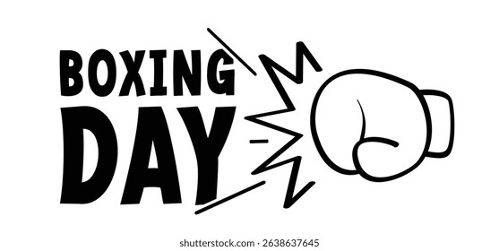 Boxing day sale. Boxing Day. Day after Christmas Day. December 26th, when gifts are given. Box gloves. Boxing gloves icon. Cartoon line hands. A pair of boxing gloves. Surprise idea.