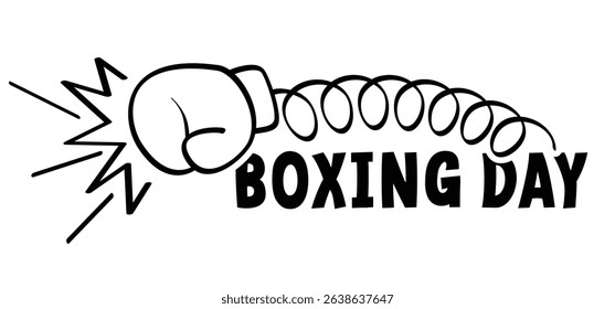 Boxing day sale. Boxing Day. Day after Christmas Day. December 26th, when gifts are given. Box gloves. Boxing gloves icon. Cartoon line hands. A pair of boxing gloves. Surprise idea.