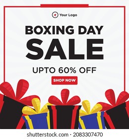 Boxing day sale banner design template.