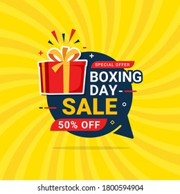 Boxing day sale banner discount special offer tag price discount promotion