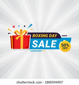 Boxing day sale banner discount special offer tag price discount promotion