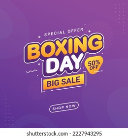 Boxing day sale banner discount special offer price discount promotion