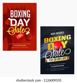 Boxing Day sale banner or flyer design in two different styles.