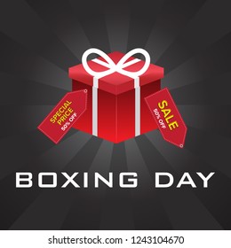 Boxing Day, Sale Banner, Poster or Flyer Design with Discount Offer, Boxing Day sale. Vector illustration