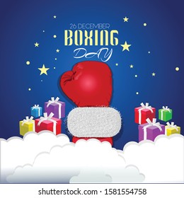 Boxing Day, Sale Banner, Poster or Flyer Design with gift box