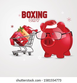 Boxing Day, Sale Banner, Poster or Flyer Design with gift box