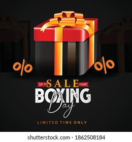 Boxing Day, Sale Banner, Poster or Flyer Design with 40%Discount Offer vector illustration template