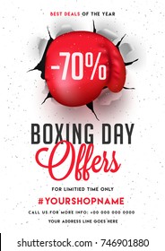 Boxing Day, Sale Banner, Poster Or Flyer Design With Discount Offer.