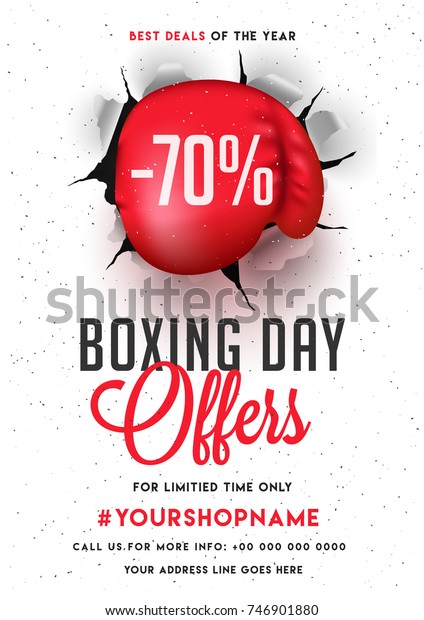 Boxing Day, Sale Banner, Poster or Flyer Design\
with Discount Offer.