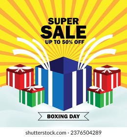 Boxing day sale banner template, Boxing day vector illustration