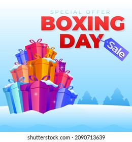 Boxing day sale banner vector illustration background for media promotion, web banner and social media post