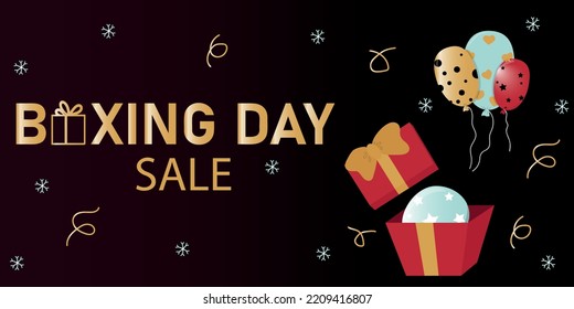 Boxing Day Sale banner. Vector illustration for advertising or promotion concept.