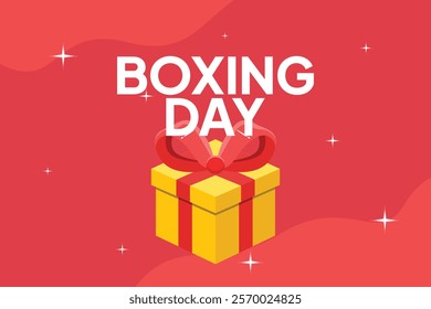 Boxing Day Sale Concept. Colored flat vector illustration isolated.