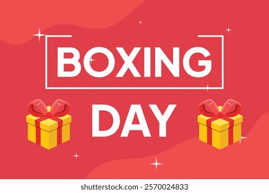 Boxing Day Sale Concept. Colored flat vector illustration isolated.