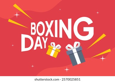 Boxing Day Sale Concept. Colored flat vector illustration isolated.