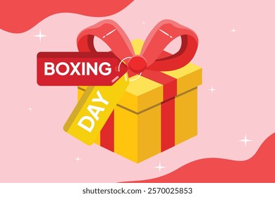 Boxing Day Sale Concept. Colored flat vector illustration isolated.