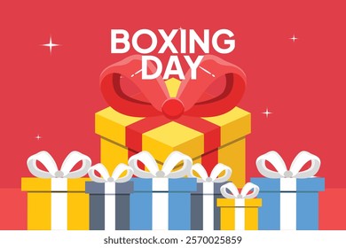 Boxing Day Sale Concept. Colored flat vector illustration isolated.